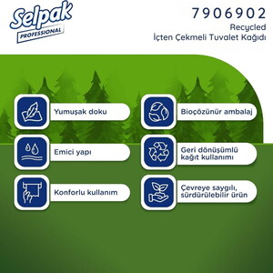  Selpak Professional Recycled İçten Çekmeli Tuvalet Kağıdı 11cm x 120 metre 12'li