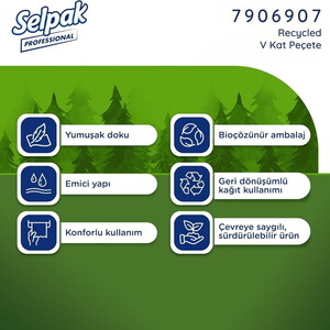  Selpak Professional Recycled V Kat Peçete 18'li