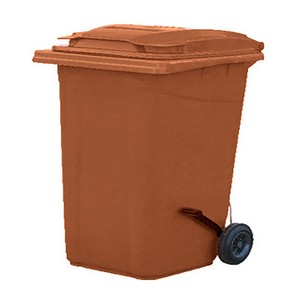 Plastik Çöp Konteynerı 120L Pedallı Kahverengi